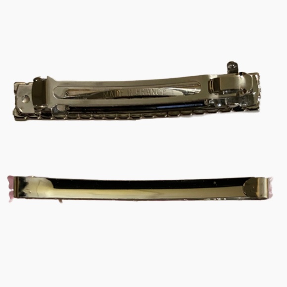 Four *Think Pink*  Sparkling Crystal & Floral Barrettes - Picture 6 of 7